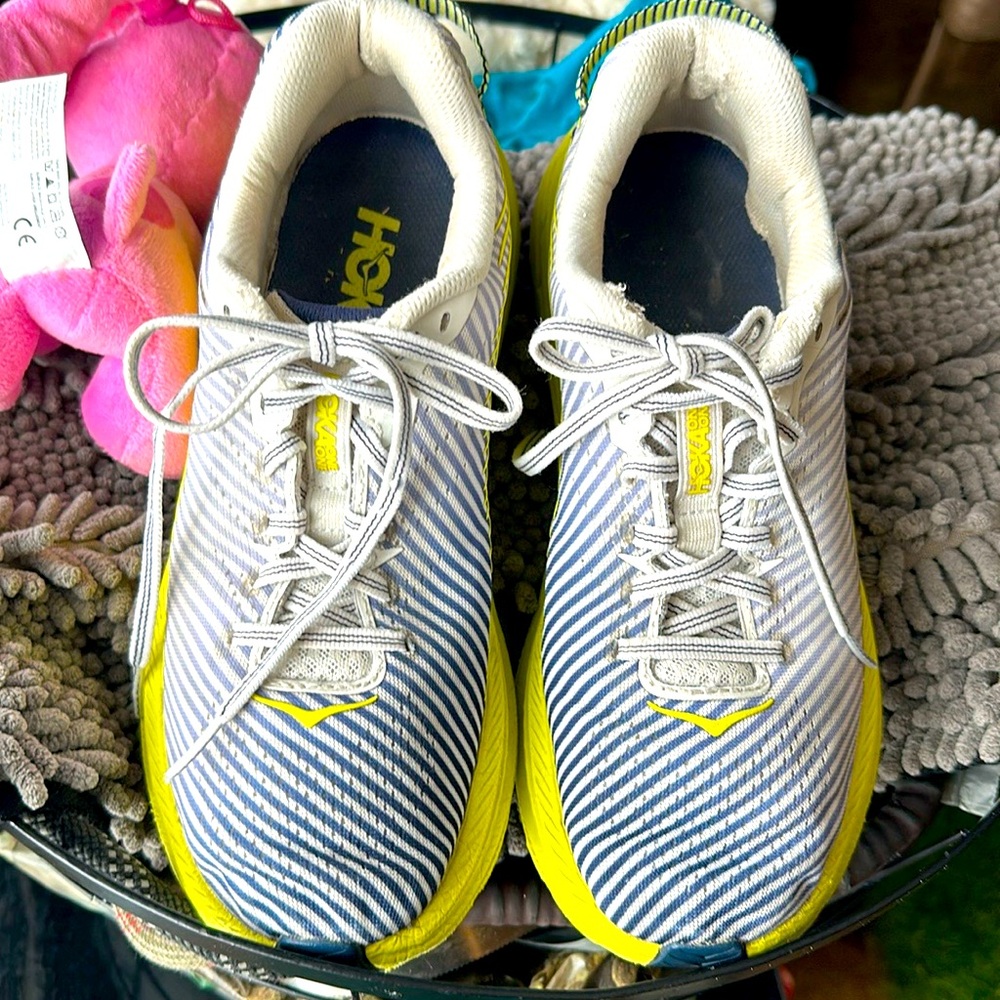 These are ladies size 8.5 Hoka One One and in fair - good condition